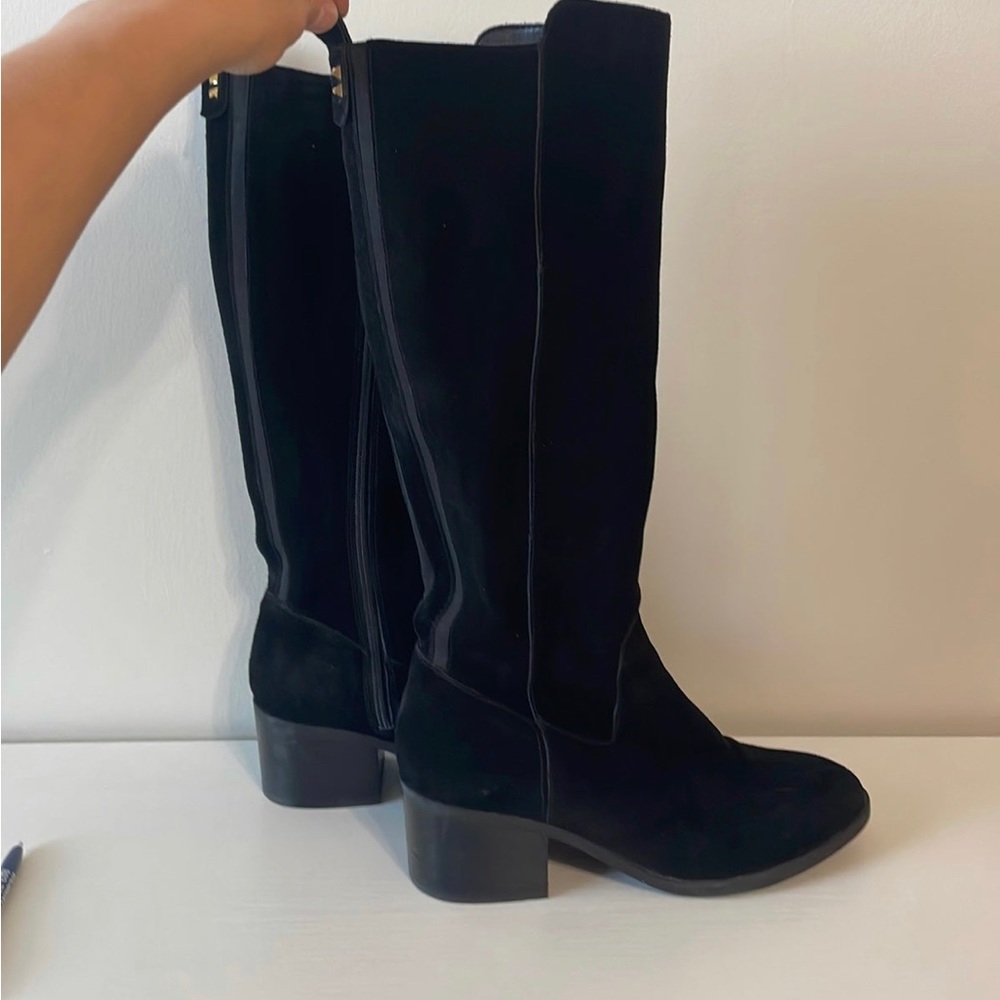 Marc Fisher Rela Black Suede Riding boots tall